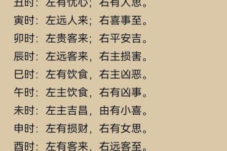 眼皮跳吉凶测试表