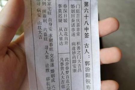 观音灵签解签