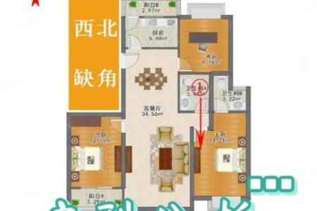 唐艺尹老师不完美户型化解案例：东方缺角，最影响男人事业财运的方位，对家中长子不利