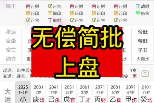 八字单项简批说明