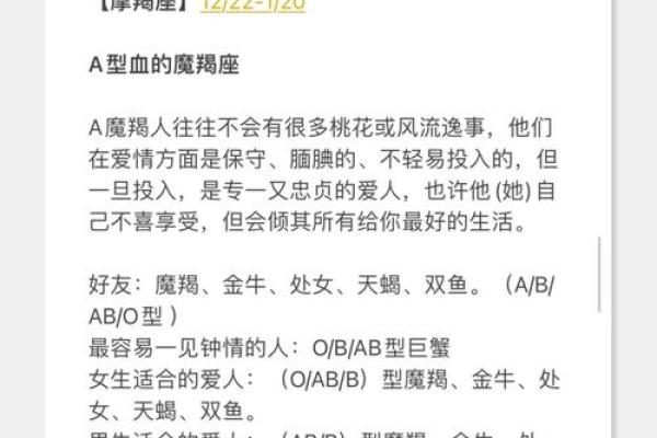 各血型女生与流行倾向