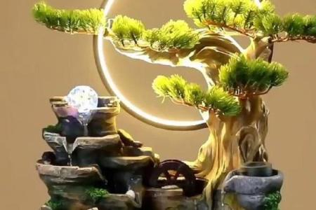 风水摆件：树脂流水喷泉是什么样的-
