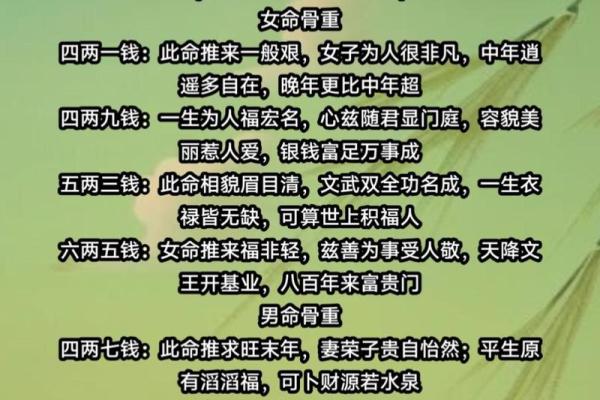 称骨算命两女命婚姻