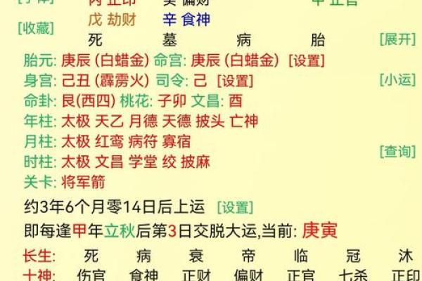 事业运八字