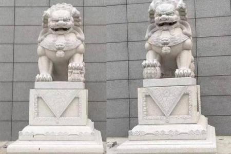 商业风水引财气，石狮子的讲究
